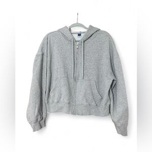 Old Navy Shrunken Full-Zip Hoodie Jacket Women’s Large Gray